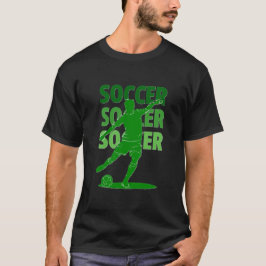 Lebhafte Soccer Player-Silhouette mit fett formati T-Shirt