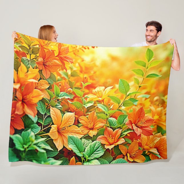 Lebhafte Sommer-Blume Fleecedecke (Beispiel)