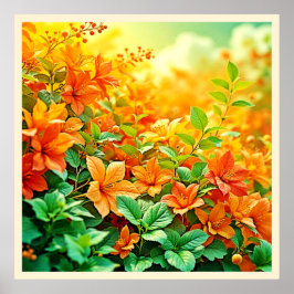 Lebhafte Sommer-Blume Poster