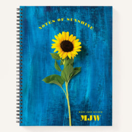 Lebhafte Sonnenblume Gelb & Blau Notizbuch