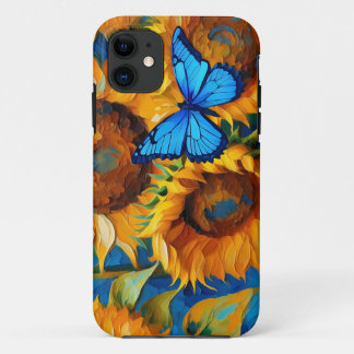 Lebhafte Sonnenblumen und Schmetterlinge Case-Mate iPhone Hülle