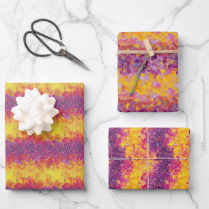 Lebhafte Sonnenuntergang-Inspiriert Glasmosaik Geschenkpapier Set