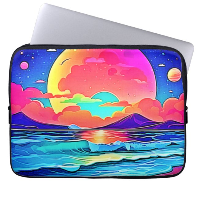 Lebhafte Sonnenuntergangslandschaft Laptopschutzhülle (Vorderseite)