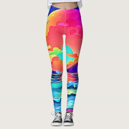 Lebhafte Sonnenuntergangslandschaft Leggings