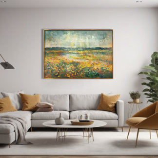 Lebhafte Spätsommerlandschaft Impressionist Leinwanddruck