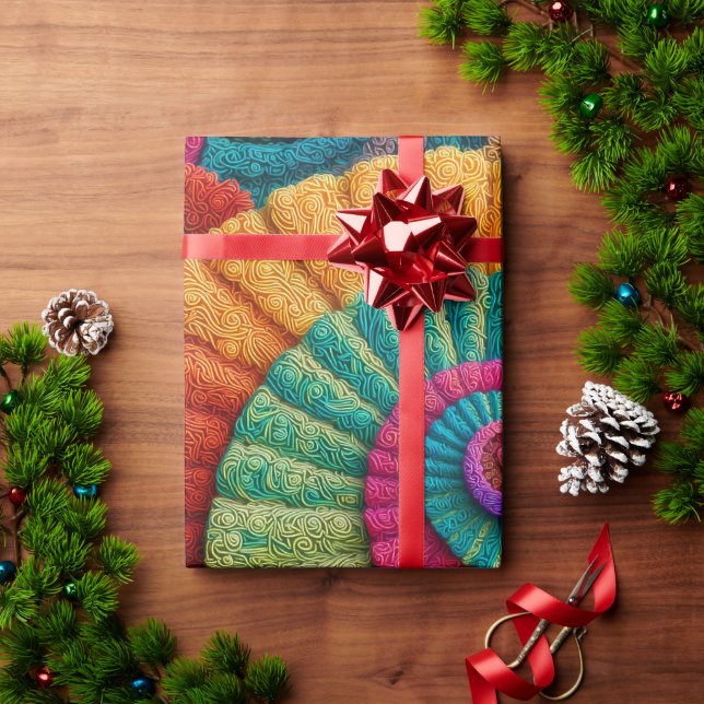 Lebhafte Spiral-Abstrakte Muster Geschenkpapier (Feiertagsgeschenk)
