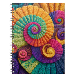 Lebhafte Spiral-Abstrakte Muster Notizblock