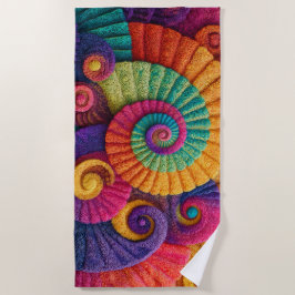 Lebhafte Spiral-Abstrakte Muster Strandtuch