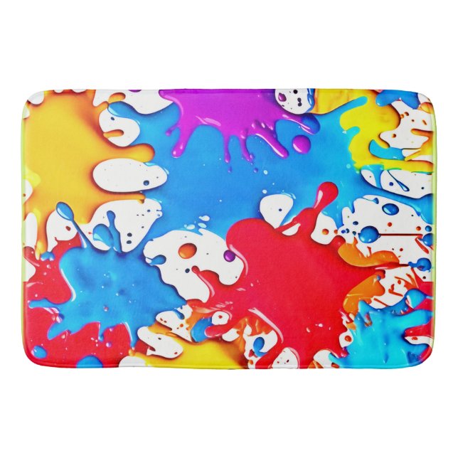 Lebhafte Splash der Neonfarben Badematte (Vorderseite)