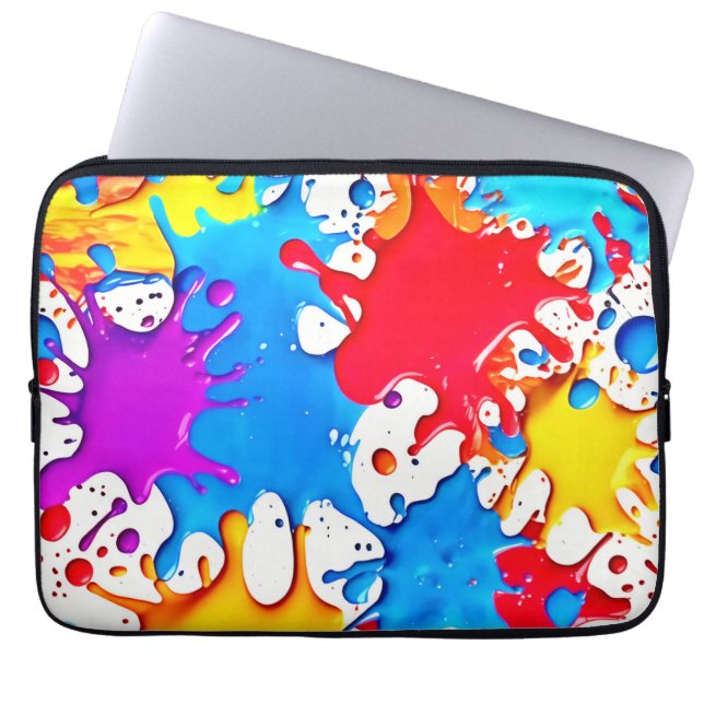 Lebhafte Splash der Neonfarben Laptopschutzhülle (Vorderseite)