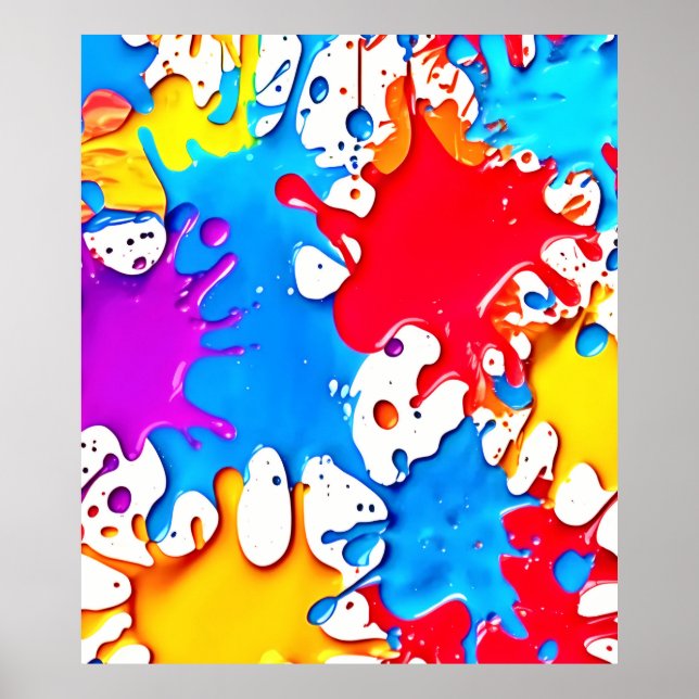 Lebhafte Splash der Neonfarben Poster (Vorne)