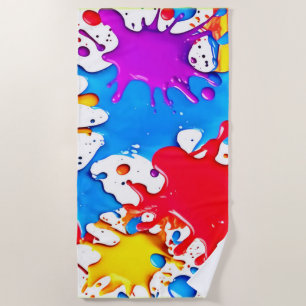 Lebhafte Splash der Neonfarben Strandtuch