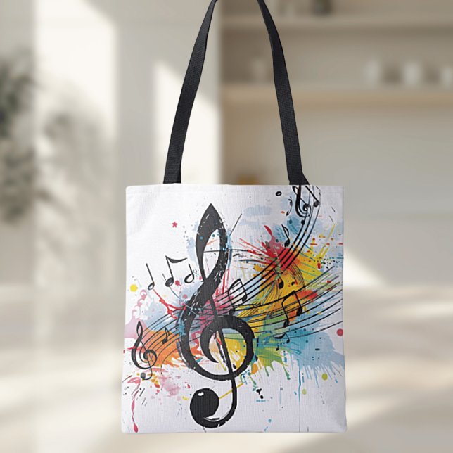 Lebhafte Splashy Music Lover's Tote Bag Tasche (Von Creator hochgeladen)