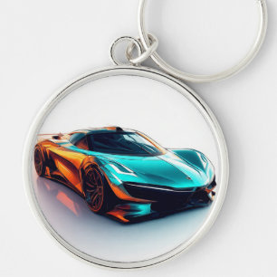 Lebhafte Sportwagen mit modernem Design Schlüsselanhänger