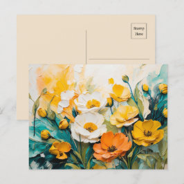 Lebhafte Springtime-Blüten Öl Akrylus Postkarte