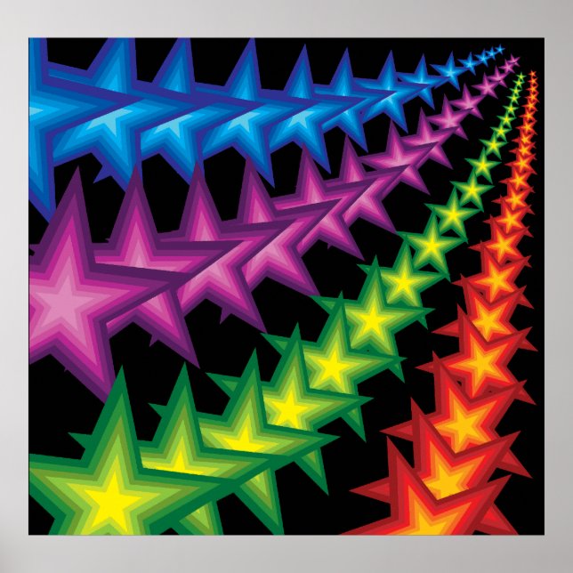 lebhafte Sternstreifen Poster (Vorne)