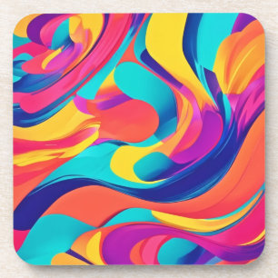 Lebhafte Swirling Abstrakte Kunst Getränkeuntersetzer