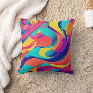Lebhafte Swirling Abstrakte Kunst Kissen