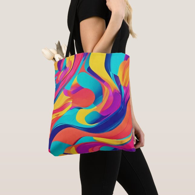 Lebhafte Swirling Abstrakte Kunst Tasche (Von Nahem)