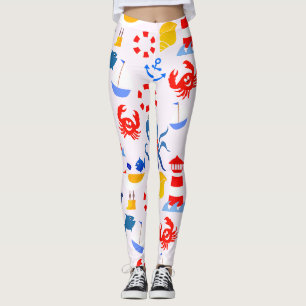 Lebhafte Tiere aus dem blauen Ozean Leggings