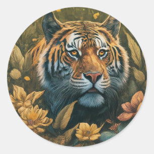 Lebhafte Tiger Design-Round-Stickers Runder Aufkleber