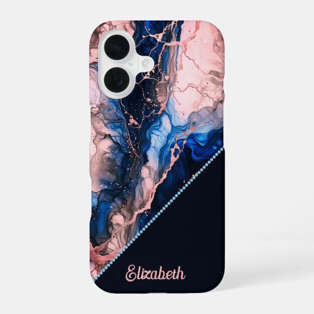 Lebhafte Tintenfusion iPhone 16 Hülle (Rückseite)