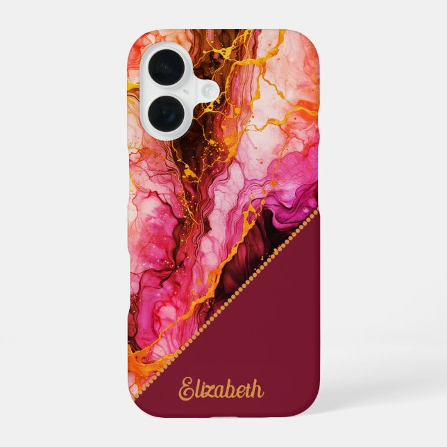 Lebhafte Tintenfusion iPhone 16 Hülle (Rückseite)