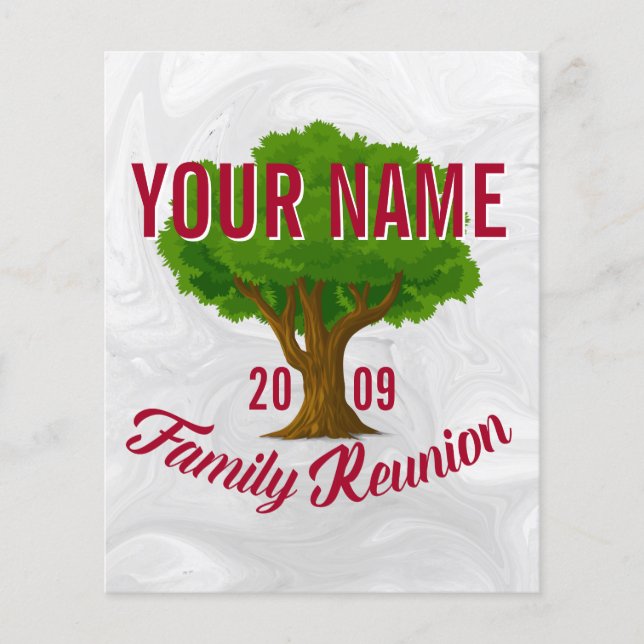 Lebhafte Tree Personalisiert Family Wiedersehen Flyer (Vorne)