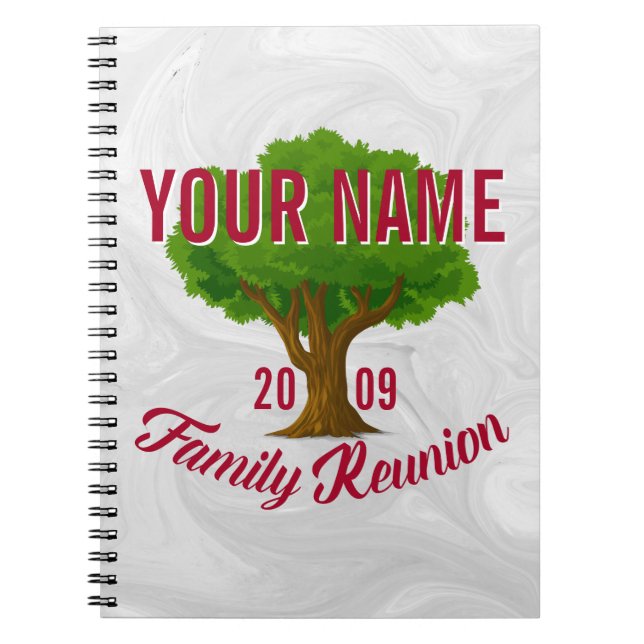 Lebhafte Tree Personalisiert Family Wiedersehen Notizblock (Vorderseite)