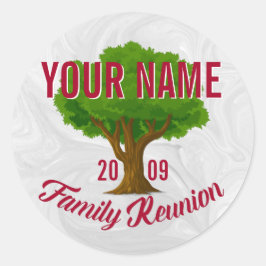 Lebhafte Tree Personalisiert Family Wiedersehen Runder Aufkleber
