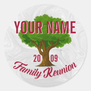 Lebhafte Tree Personalisiert Family Wiedersehen Runder Aufkleber