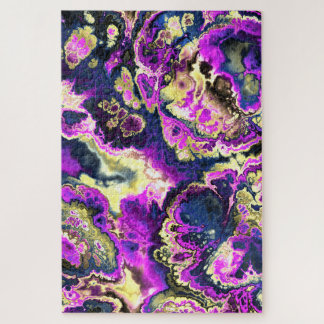 Lebhafte Trippy Boho Hippie Fraktal Marmorroute