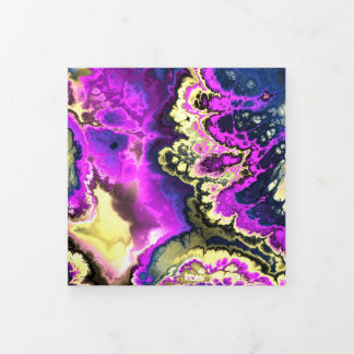Lebhafte Trippy Boho Hippie Fraktal Marmorroute Dreifach Gefaltete Karte