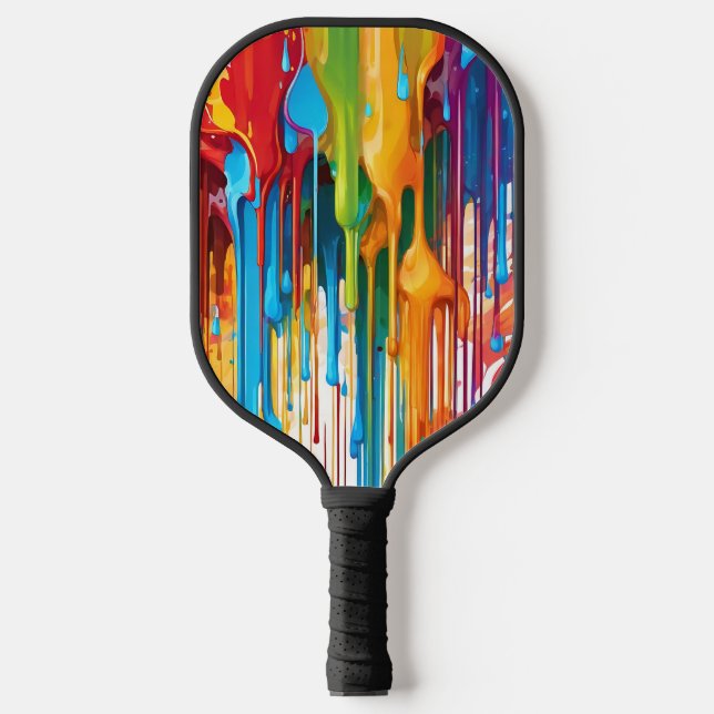 Lebhafte Tropffarbe Pickleball Schläger (Vorderseite)