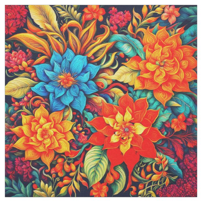 Lebhafte tropische Blume Stoff (Muster)