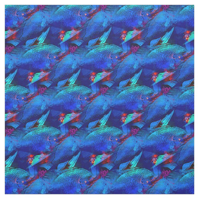 Lebhafte tropische Fischstoffe Stoff (Muster)