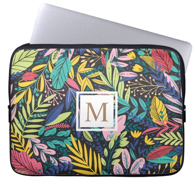 Lebhafte tropische Flora | Laptop Sleeve (Vorderseite)