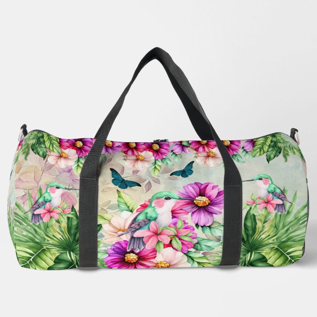 Lebhafte tropische Vögel Duffle Bag (Vorderseite)