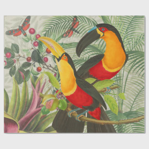 Lebhafte tropische Vögel Kunst Exotischer Dschunge Geschenkpapier