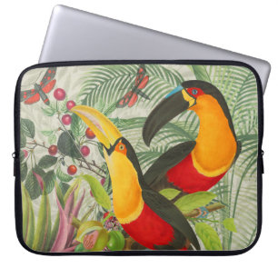Lebhafte tropische Vögel Kunst Exotischer Dschunge Laptopschutzhülle