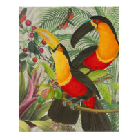 Lebhafte tropische Vögel Kunst Exotischer Dschunge