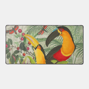 Lebhafte tropische Vögel Kunst Exotischer Dschunge Schreibtischunterlage