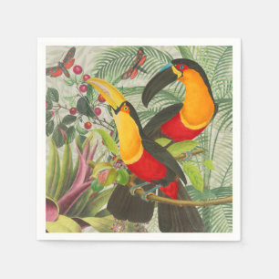 Lebhafte tropische Vögel Kunst Exotischer Dschunge Serviette
