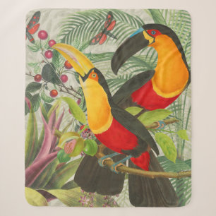 Lebhafte tropische Vögel Kunst Exotischer Dschunge Sherpadecke