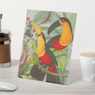 Lebhafte tropische Vögel Kunst Exotischer Dschunge Sockelschild