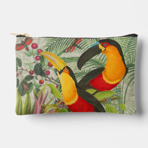 Lebhafte tropische Vögel Kunst Exotischer Dschunge Zubehörtasche