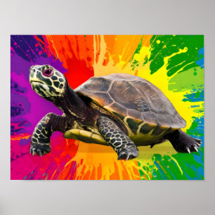 Lebhafte Turtle Art Poster