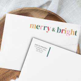 Lebhafte Typografie Merry & Bright Moderne Weihnac