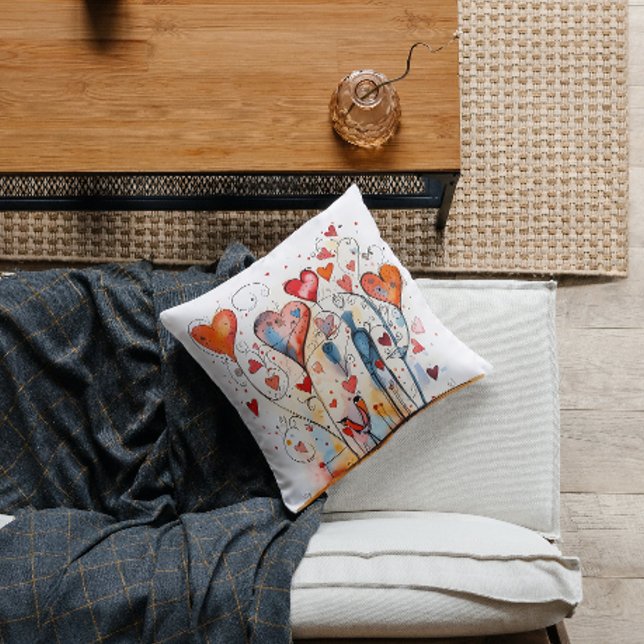 Lebhafte und farbenfrohe Herzen | Glücklich Kissen (Von Creator hochgeladen)