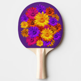 Lebhafte und farbenfrohe Sonnenblume Girly Hippie Tischtennis Schläger